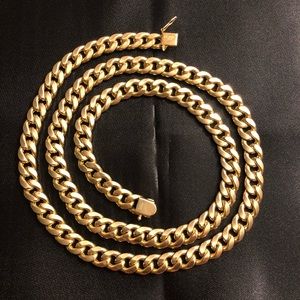 Real 10K Gold Miami Cuban Link Chain